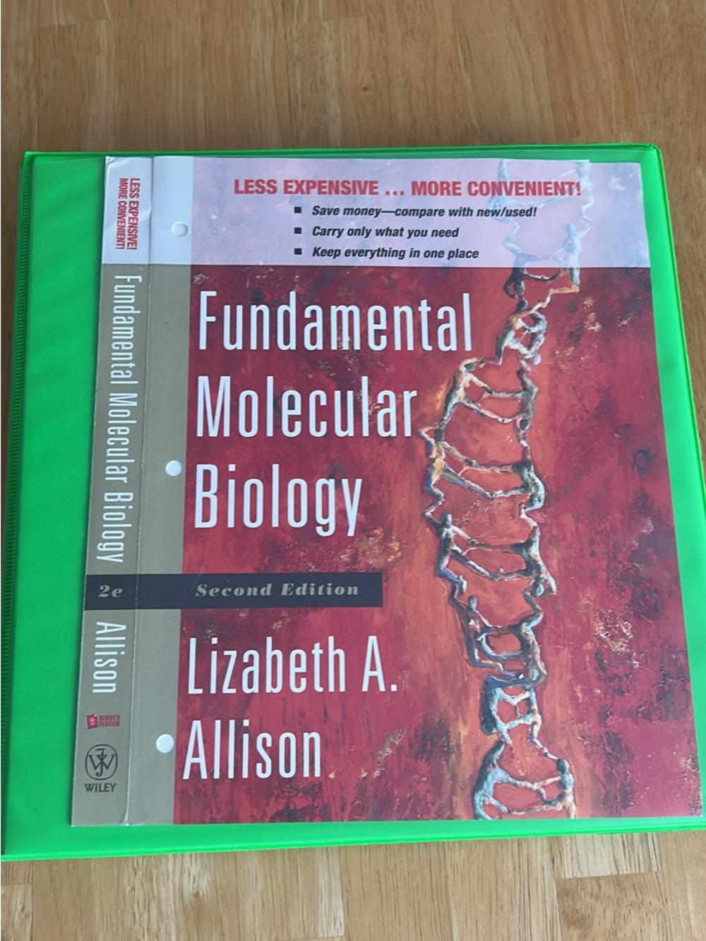 Fundamental Molecular Biology Textbook Binder - Bright Green